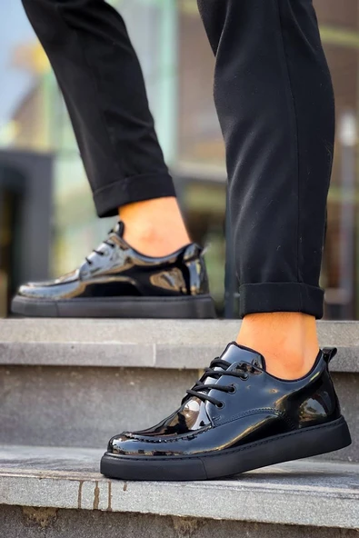 KB-X5 Kuback Kömür Rugan Günlük Erkek Ayakkabı - Resim 4