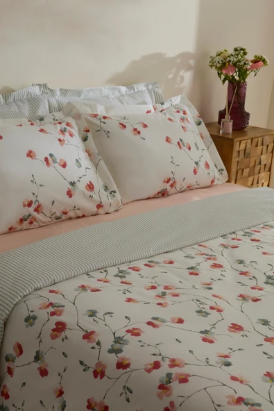 Lilian %100 Pamuk 120 Tel Çift Kişilik Saten Nevresim Takımı - Resim 3