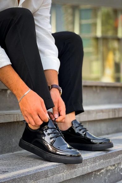 KB-X5 Kuback Kömür Rugan Günlük Erkek Ayakkabı - Resim 3