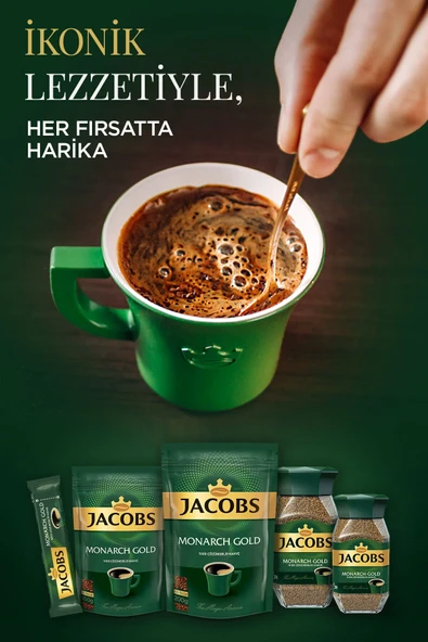 Jacobs Monarch Gold Cam Kavanoz Granül Kahve 100 gr X 3 Adet - Resim 4