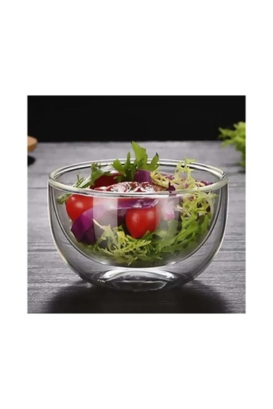 Perotti 12480 Çift Cidarlı Cam Kase Çerezlik Sunumluk 300 ML ürün görseli