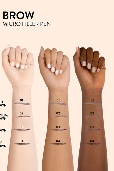 Flormar Brow Micro Filler Tarayıcı Keçe Uçlu Kaş Kalemi 003 BROWN - Resim 4
