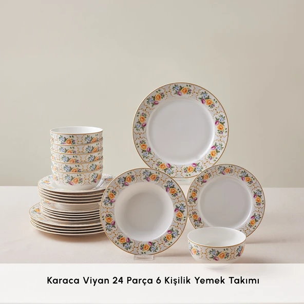 Karaca Forever Bone Viyan 24 Parça 6 Kişilik Yemek Takımı - Resim 3