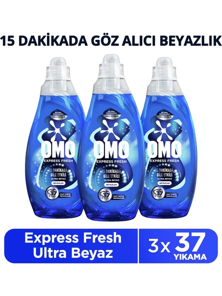 Omo Express Fresh Ultra Beyaz Sıvı Çamaşır Deterjanı 1480 Ml x 3 Adet ürün görseli