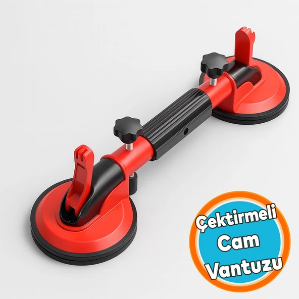 Çektirmeli Çift Kollu Vantuz Cam Fayans Granit Birleştirme Ayarlama Hizalama Düzeltme Aparatı Yatay ürün görseli