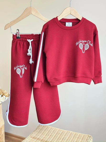 Cg Kids Kabartma Baskılı 3 iplik Alt Üst Takım Süper Kalite Kumaş Paça Detaylı - 2