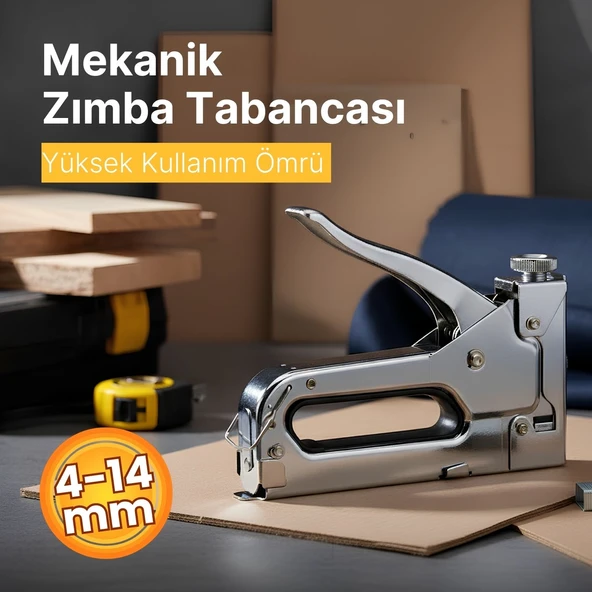 Profesyonel Metal Mekanik Zımba Tabancası El Tipi Makinesi Ayarlanabilir 4-14 mm Zımba Teli Uyumlu - Resim 6
