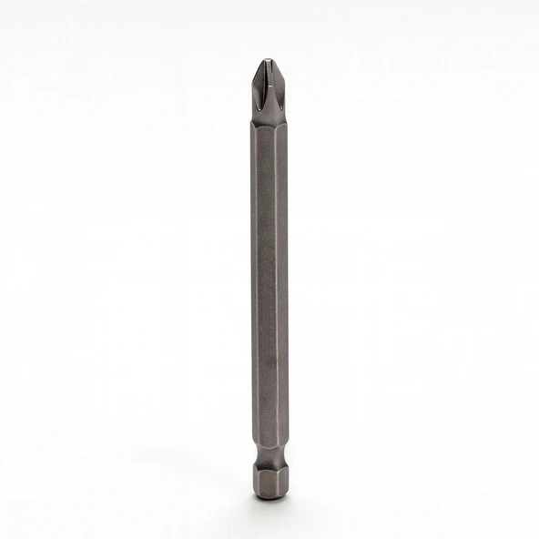 Manyetik Uzun Bits Bit Ucu Yıldız Tornavida Uç Derin Vidalama İçin PH2 100 Mm 10 Cm Çelik CR-V Uç - Resim 6