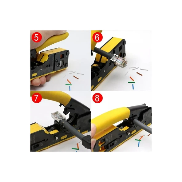 RC-812 Cat5/cat6/cat7 EZ-RJ45-RJ11 Konnektör Sıkma Pensesi - Resim 5