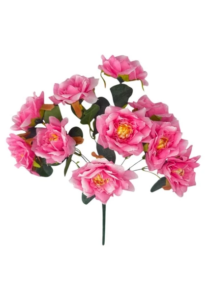 Yapay Çiçek Pembe 10lu Gül Demeti 40*30cm - Resim 2