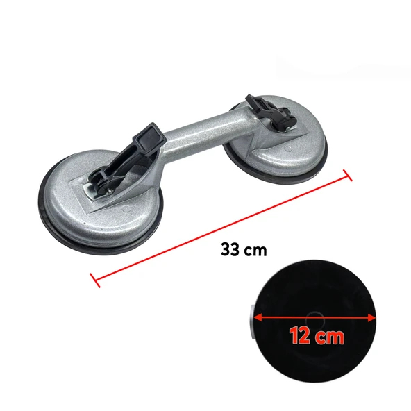 Çiftli Vakumlu Alüminyum Cam Vantuzu Fayans Ahşap Metal Tutucu Taşıma Araba Kaporta Göcük Çektirme - Resim 2