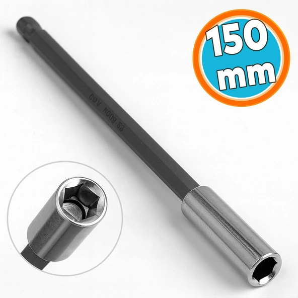 150 mm 1/4 Manyetik Uçlu Uzatma Aparatı Ucu Matkap Uzun Bits Bit Tutucu Vidalama El Aleti Çubuğu ürün görseli