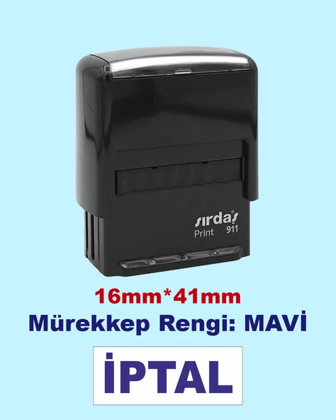 İptal Kaşesi, 911 (41mmx16mm) Mavi Keçeli Otomatik Kaşe ürün görseli