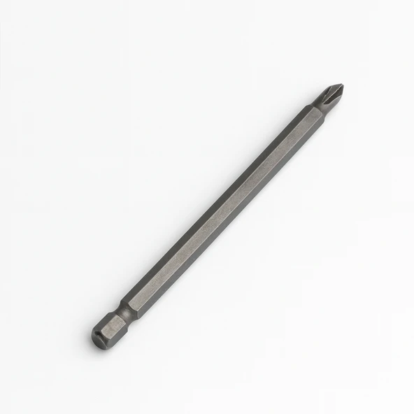 Manyetik Uzun Bits Bit Ucu Yıldız Tornavida Uç Derin Vidalama İçin PH2 100 Mm 10 Cm Çelik CR-V Uç - Resim 3