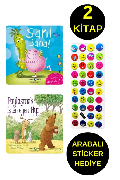 EMOJİLİ  STİCKER HEDİYE  - OKUL ÖNCESİ RESİMLİ KİTAPLAR  - SARIL BANA  - PAYLAŞMAK İSTEMEYEN AYI ürün görseli