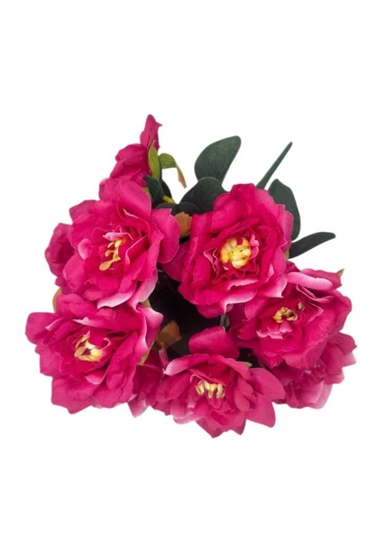 Yapay Çiçek Fuşya 10lu Gül Demeti 40*30cm - Resim 3