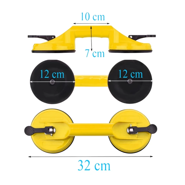 Çiftli Vantuz 2'li Plastik Cam Vakumlu Fayans Ahşap Tutucu Taşıma Araba Kaporta Göcük Çektirme - Resim 3