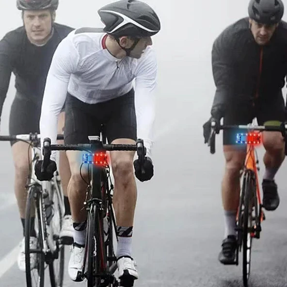 Bisiklet Feneri Çakarlı Yaka Lambası Kafa Bel Işık Led Şarj Edilebilir Far Motor Kamp Su Geçirmez - Resim 8