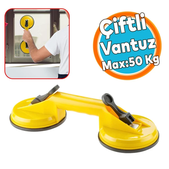 Çiftli Vantuz 2'li Plastik Cam Vakumlu Fayans Ahşap Tutucu Taşıma Araba Kaporta Göcük Çektirme ürün görseli