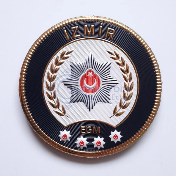 İZMİR Polis Kol Arması 3D Plastik TPU, Yeni Tip, Cırtlı, Standart Ölçü, 1.sınıf Kalite ürün görseli