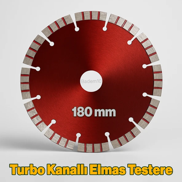 Turbo Kanallı Elmas Kesme Diski Avuç Taşlama Seramik Beton Granit Tuğla Blok İçin Uygun 180 mm 18 cm - Resim 2