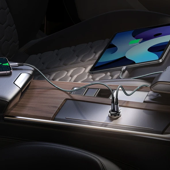 UGREEN 30W 2 Portlu Araç İçi Şarj Cihazı Çakmaklık Adaptörü, 25845 - 3