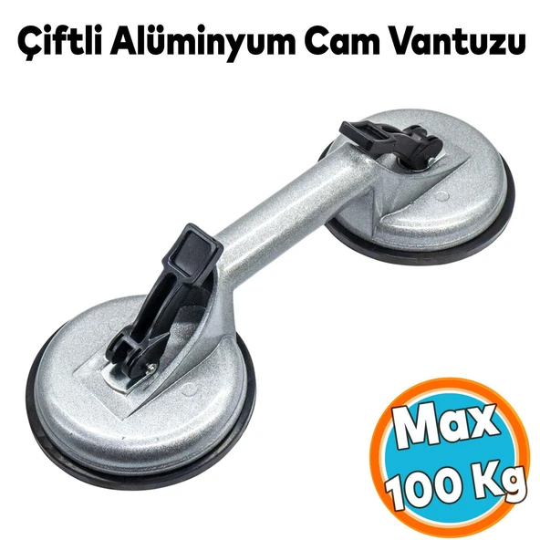 Çiftli Vakumlu Alüminyum Cam Vantuzu Fayans Ahşap Metal Tutucu Taşıma Araba Kaporta Göcük Çektirme ürün görseli