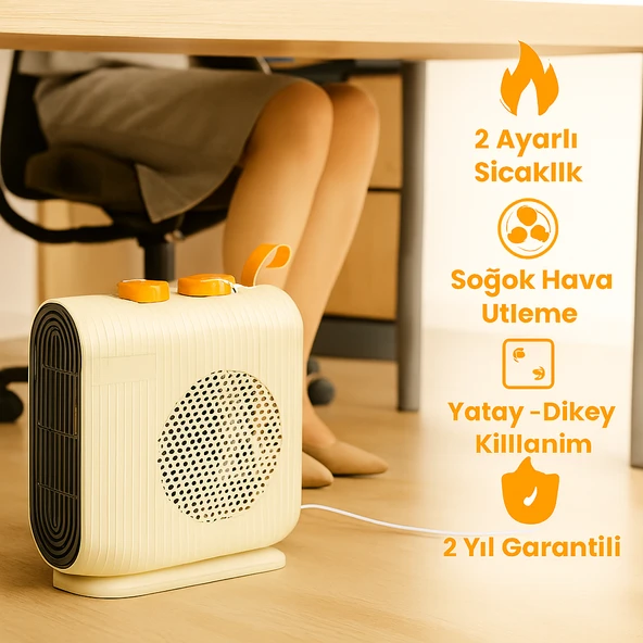 Lina 2000W Elektrikli Isıtıcı Fanlı, Termostatlı, Termik Kesicili, Soğuk ve Sıcak Hava Üfleme ürün görseli