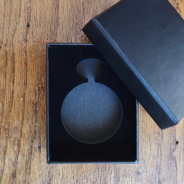 Siyah Oymalı Desenli Lüx Zincirli Köstekli Cep Saati - Resim 5