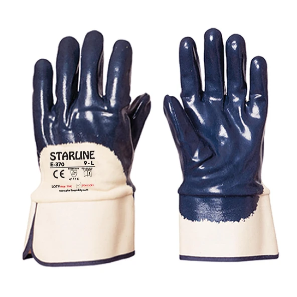 Petrolcü İş Eldiveni Nitril Kaplı Kalın Koruma İnşaat Sanayi El Eldiven L (1 ÇİFT) 90 Numara - Resim 2
