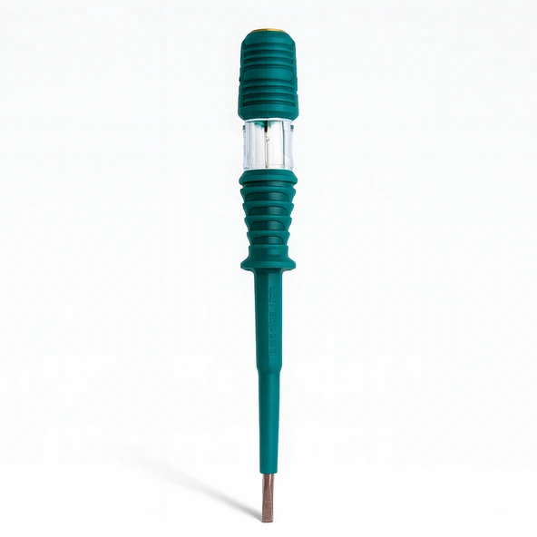 Profesyonel Elektrik Kontrol Kalemi Düz Uçlu İzoleli Tornavida Priz Faz Voltaj Tornavidası 190 mm - 5