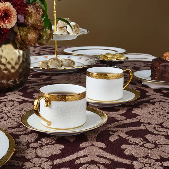 Karaca Royal Bone Victoria 2 Kişilik Çay Fincan Takımı ürün görseli 1