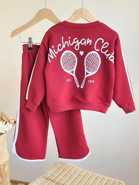 Cg Kids Kabartma Baskılı 3 iplik Alt Üst Takım Süper Kalite Kumaş Paça Detaylı - 5