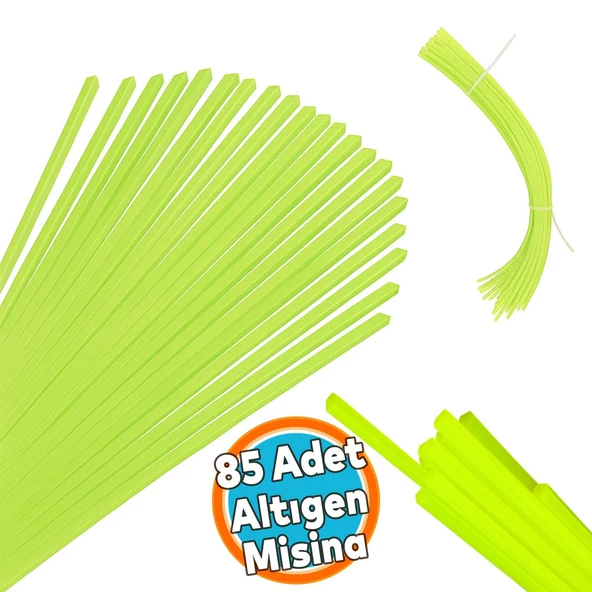 85 Adet (28 cm) Hazır Altıgen Çubuk Motorlu Tırpan Misinası Bahçe Dayanıklı Ot Biçme İpi Çubuk 4 mm