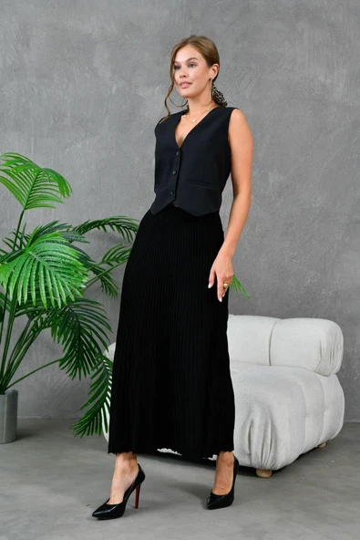 IŞŞIL 10807-Kloş Kesim Esnek Triko Etek - 2