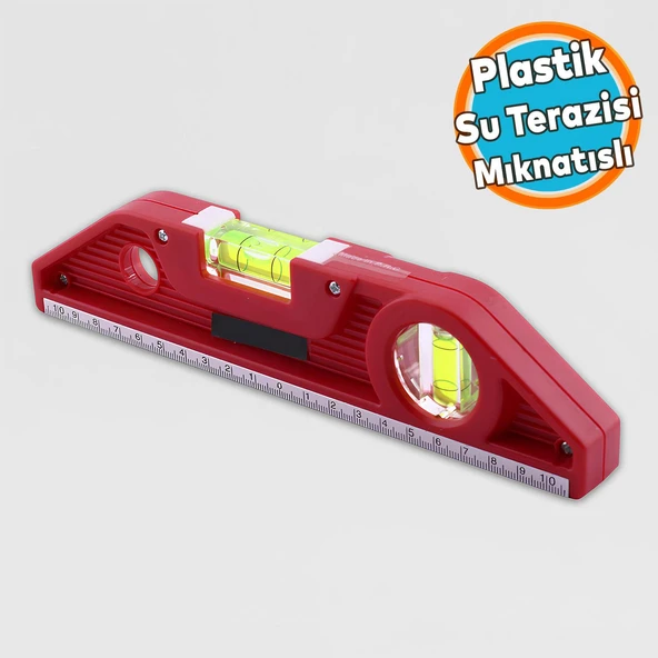 Mıknatıslı Su Terazisi 21 Cm Plastik Hassas Ölçüm Hizalama Aleti Cihazı Marangoz İnşaat Terazisi