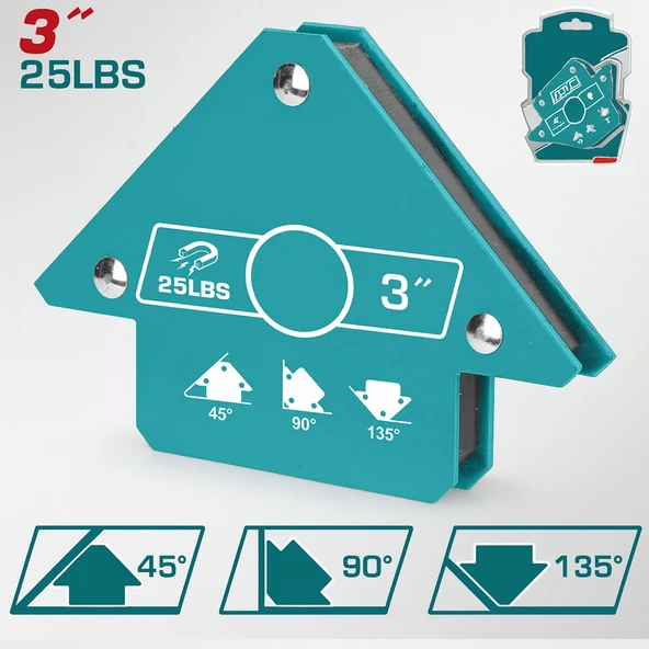 Kaynak Köşe Tutucu Manyetik 3" Mavi Güçlü Mıknatıs Kaynak Aparatı Metal Montaj Aparatı ürün görseli