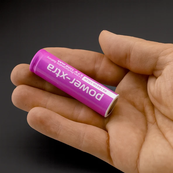 Pembe Renk Şarjlı Batarya Pil 3.7V 1200mAh Li-Ion Uzun Ömürlü Yüksek Kapasiteli Şarj Edilir 18650 - 3