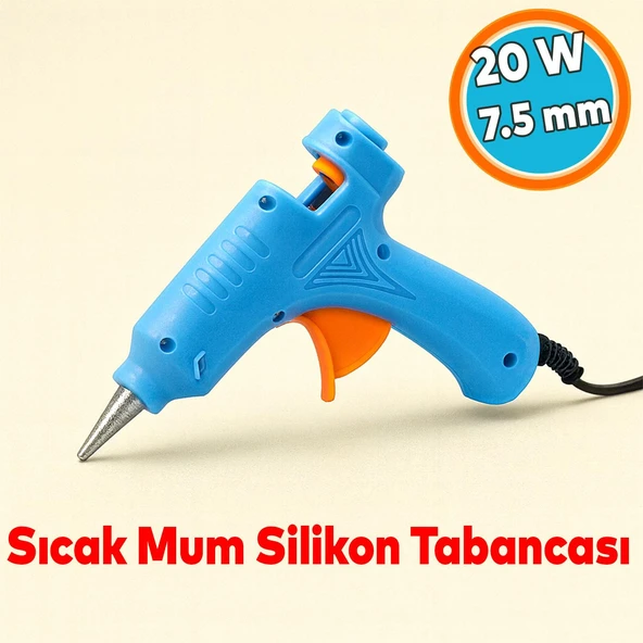 Sıcak İnce Mum Silikon Tabancası  7.5 mm 20W 190°C Hızlı Isınan Güçlü Yapıştırıcı Tabanca Ergonomik