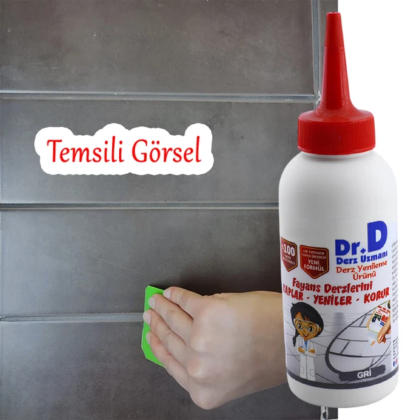 Derz Dolgu Fayans Seramik Mermer Yer Duvar için Tamir Derz Yenileme Dolgusu 200 Gr Antrasit Gri Renk - Resim 3