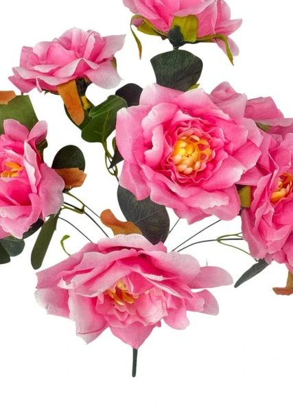 Yapay Çiçek Pembe 10lu Gül Demeti 40*30cm - Resim 3