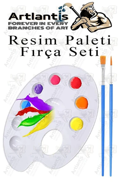 Resim Paleti ve Resim Fırça Seti 1 Paket Artlantis Ressam Paleti Boyama Fırçası Akrilik Boya Guaj Boya Suluboya
