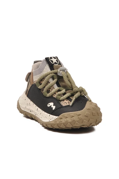 Marcokids Siyah Bağcıklı Hafif Esnek Kaymaz Erkek Çocuk Spor Ayakkabı 22674 P - Resim 3