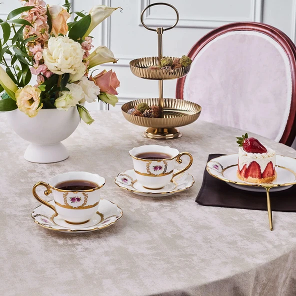 Karaca Royal Bone Elizabeth 2 Kişilik Çay Fincanı ürün görseli