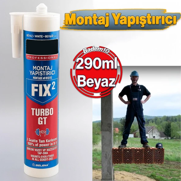 Genel Amaçlı Montaj Yapıştırıcı Sıvı Kit Mutfak Banyo Ahşap Dolap Beton Fayans Mermer 290 ml Beyaz - Resim 4