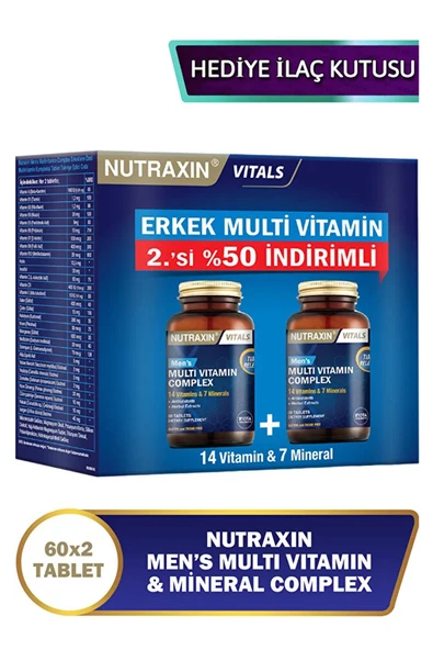Nutraxin Multivitamin Erkek 120 Tablet - 2.si % 50 İndirimli ürün görseli 1