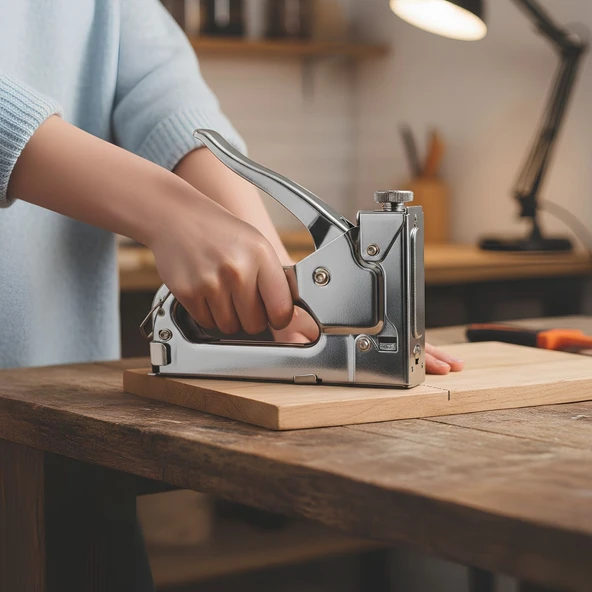 Profesyonel Metal Mekanik Zımba Tabancası El Tipi Makinesi Ayarlanabilir 4-14 mm Zımba Teli Uyumlu - Resim 3