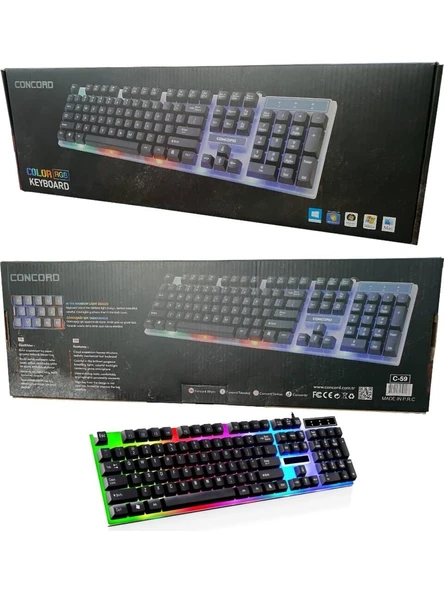 CONCORD Q Gaming Oyuncu Türkçe Klavye Işıklı Concord C-59 ürün görseli