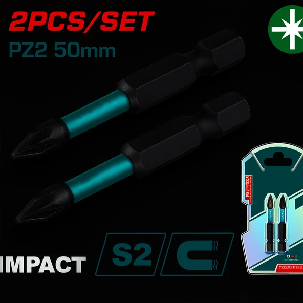 Mıknatıslı Bits Pz2 50 mm Vida Sökme 5 Cm Yıldız Matkap Vidalama Ucu S2 Çeliği Pozidriv Uç (2 Adet) - Resim 5