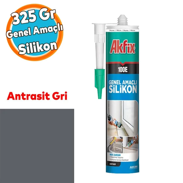 Genel Amaçlı Akrilik Mastik Silikon 325 GR Kapı Pencere Pvc Montaj Yalıtım Yapışma Antrasit Gri ürün görseli